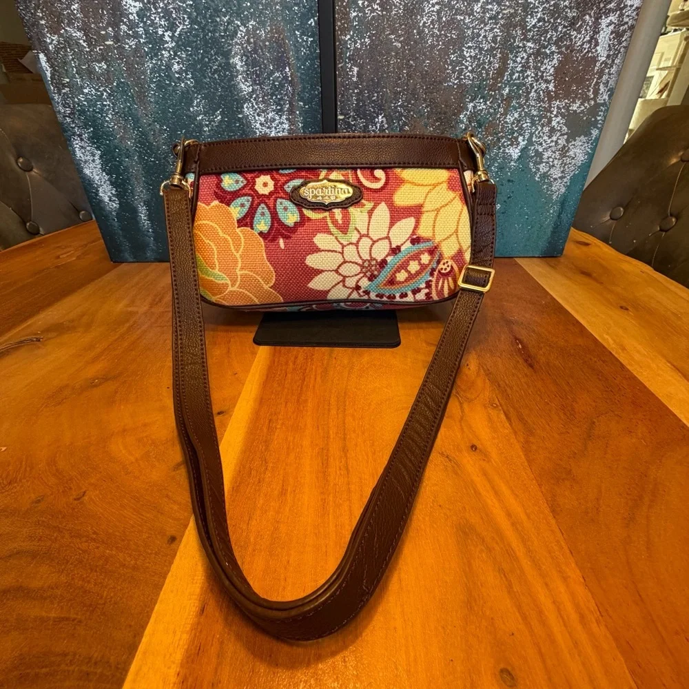 Spartina 449 Vintage 2009 Daufuskie Island Floral Linen Crossbody (EUC)